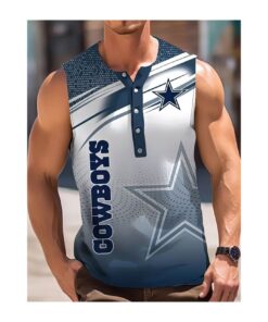 Dallas Cowboys Button Tank Tops Sleeveless Summer Shirt