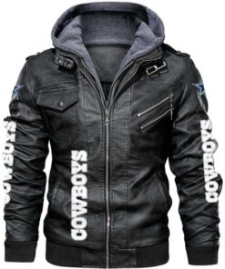 Dallas Cowboys Leather Hooded Jacket