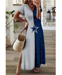 Dallas Cowboys Women's V-neck Dress With Side Slit